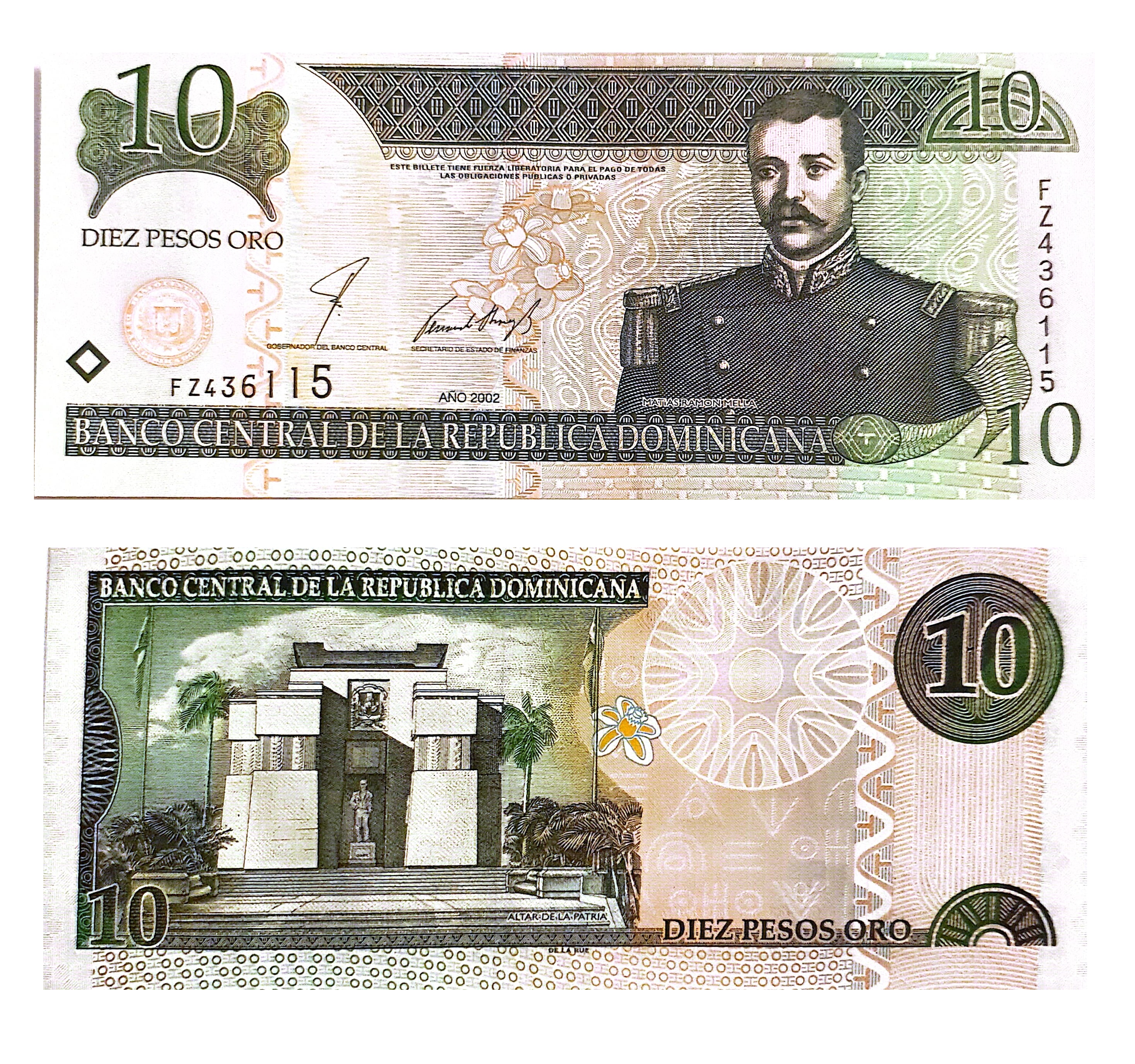Dominican Republic #168b  	 10 Pesos Oro